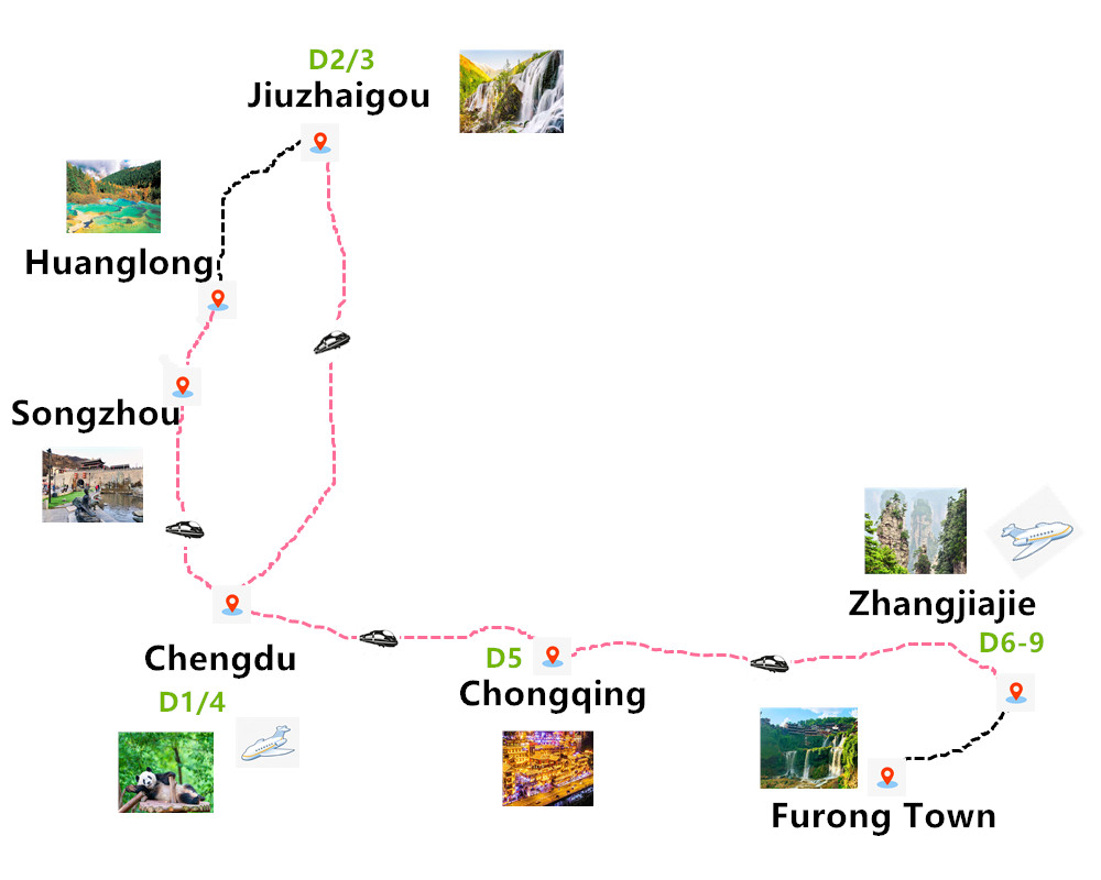 9 Days to Chengdu, Chongqing, Zhangjiajie